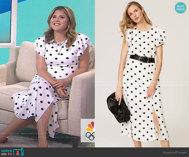 Great Jones Polka Dot Ruffle Sleeve Dress worn by Jenna Bush Hager on Today