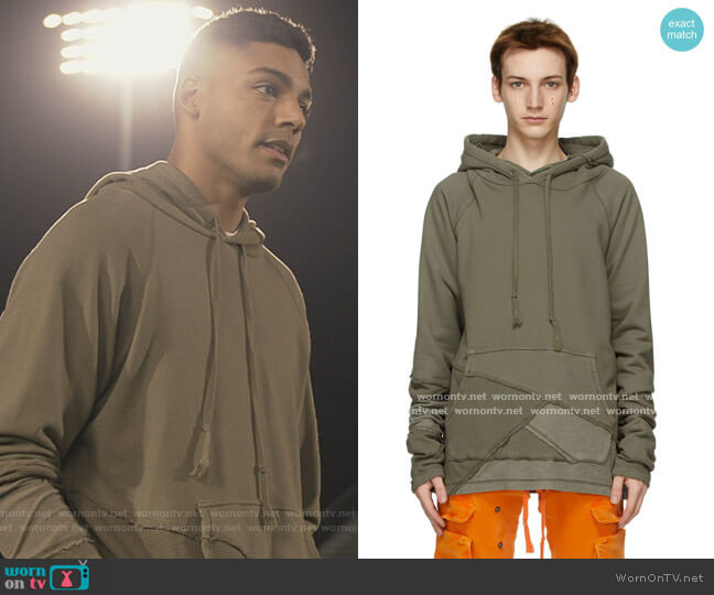 Greg Lauren Khaki Fragmented Hoodie worn by Jordan Baker (Michael Evans Behling) on All American