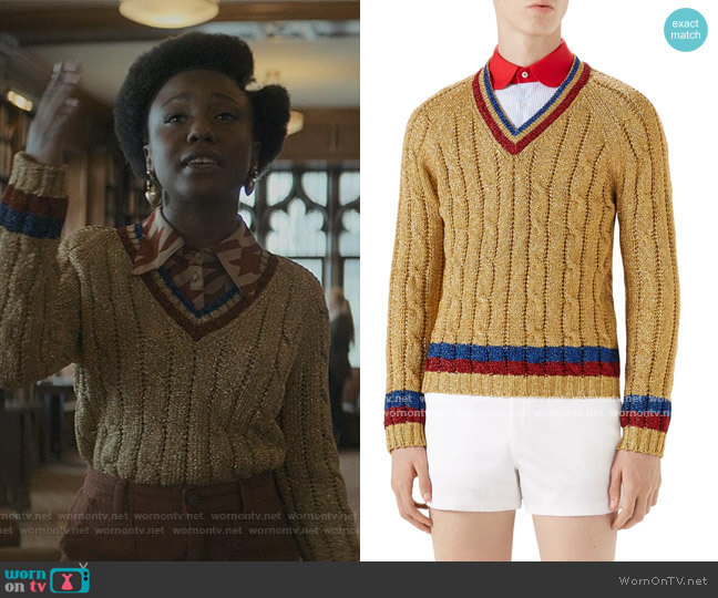 Gucci Metallic Lurex Cable Knit Sweater