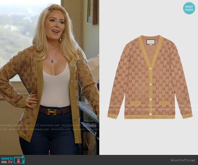 Gucci GG Jacquard Cardigan worn by Heidi Montag (Heidi Montag) on The Hills New Beginnings