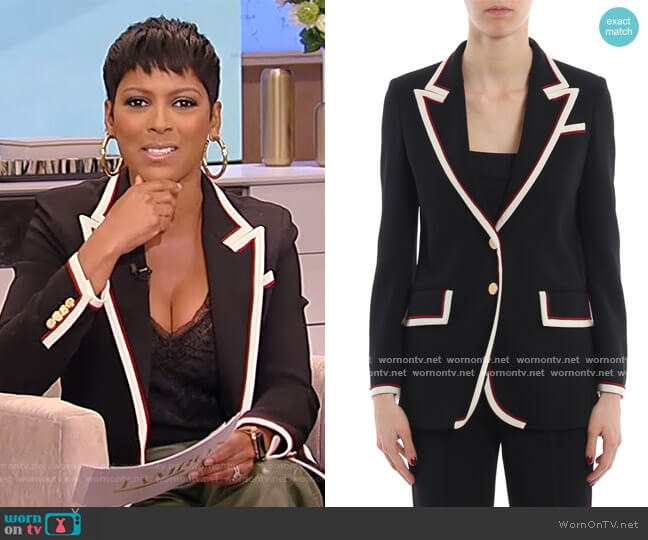 Gucci Contrast Trim Blazer Jacket worn by Tamron Hall on Tamron Hall Show