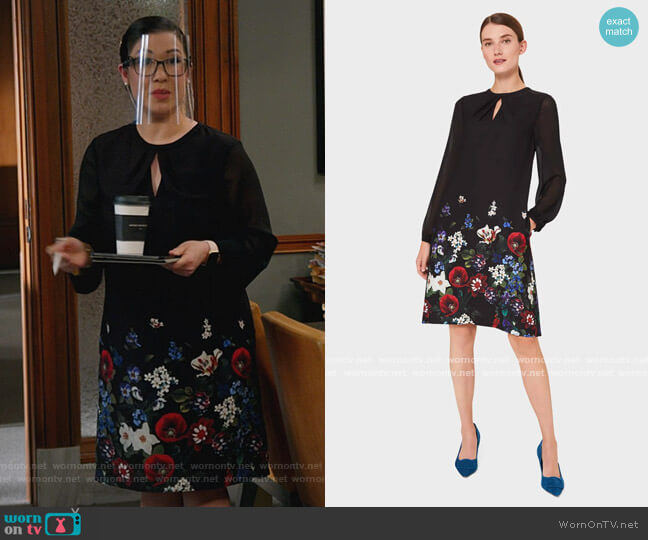 Hobbs Aura Printed Dress worn by Sherri Kansky (Ruthie Ann Miles) on All Rise