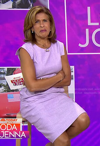 Hoda’s lilac cap sleeve dress on Today