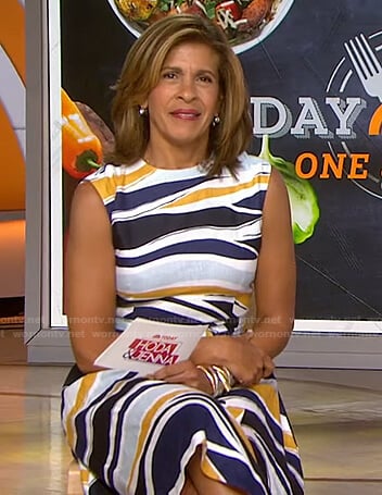Hoda’s multicolor print dress on Today