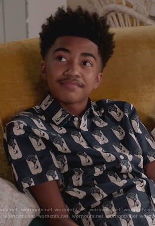 Jack’s blue printed shirt on Black-ish