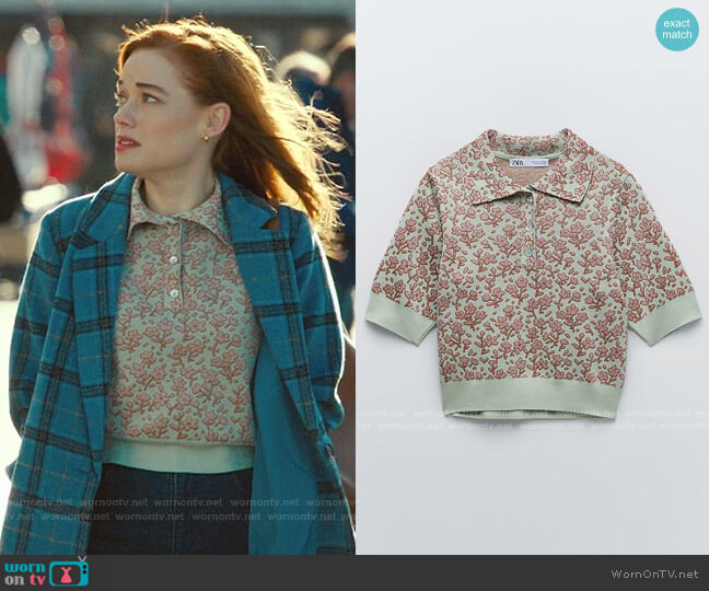Zara Jacquard Knit Polo worn by Zoey Clarke (Jane Levy) on Zoeys Extraordinary Playlist