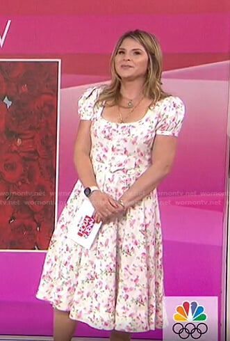 Jenna’s white floral square neck dress on Today