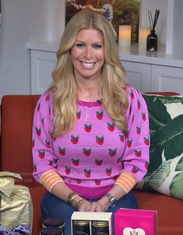 Jill’s pink strawberry print sweater on Today