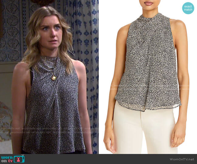 Joie Paul Printed Pleated Top worn by Claire Brady (Isabel Durant ) on Days of our Lives