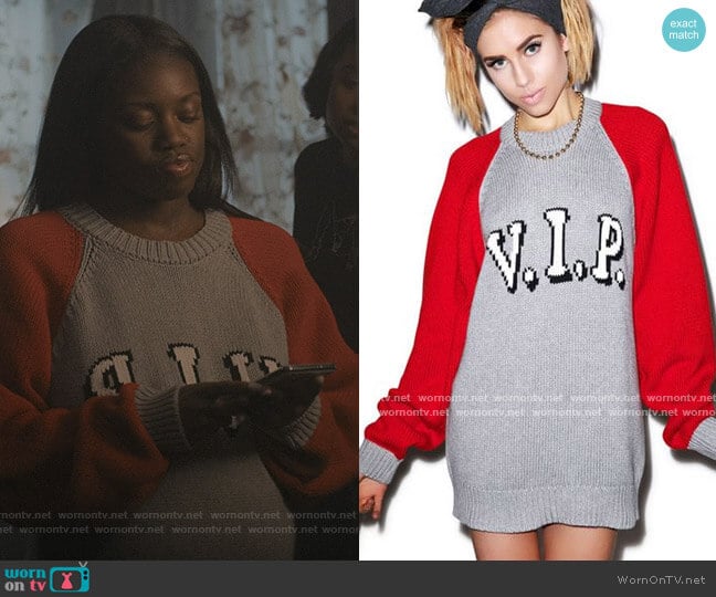 Joyrich VIP Sweater worn by Kiesha Williams (Birgundi Baker) on The Chi