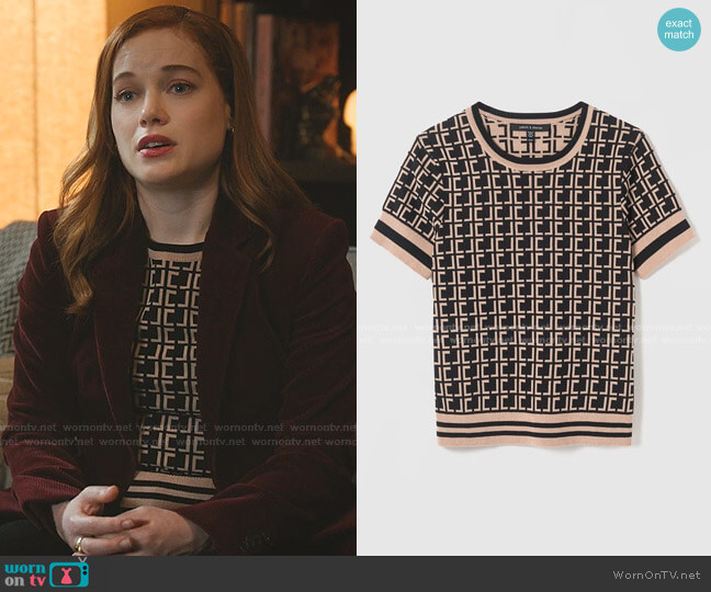 Judith & Charles Monogram Pullover worn by Zoey Clarke (Jane Levy) on Zoeys Extraordinary Playlist