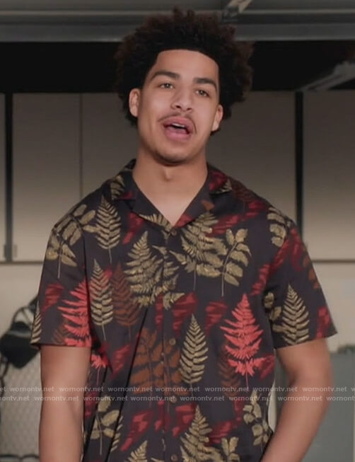 Junior’s black tree print shirt on Black-ish
