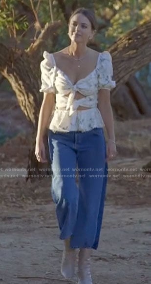 Kaitlynn’s floral tie front top on The Hills New Beginnings