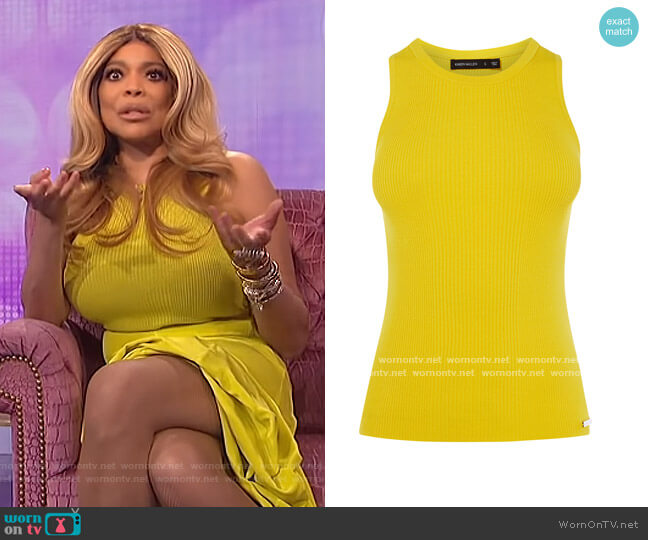 Karen Millen Skinny Ribbed Top worn by Wendy Williams on The Wendy Williams Show
