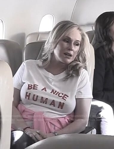 Kathy’s Be A Nice Human tee on The Real Housewives of Beverly Hills