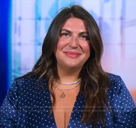 Katie Sturino’s blue polka dot dress on Good Morning America
