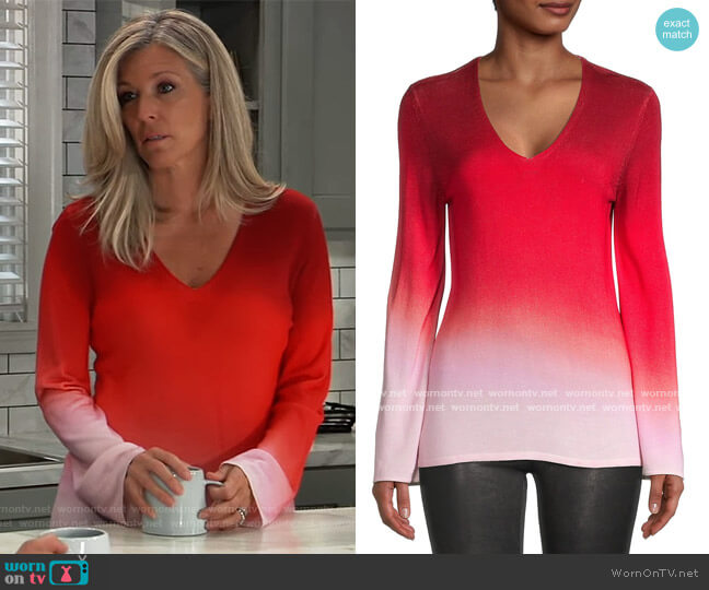 Kobi Halperin Jayme Ombre Sweater worn by Carly Spencer (Laura Wright) on General Hospital