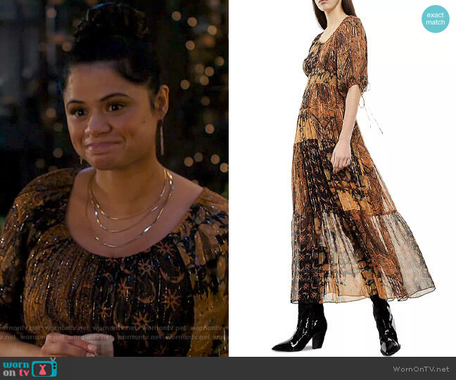 The Kooples Patchwork Print Maxi Dress worn by Mel Vera (Melonie Diaz) on Charmed