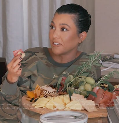 Kourtney’s camo print top on Keeping Up with the Kardashians