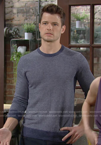 Kyle’s blue sweater on The Young and the Restless