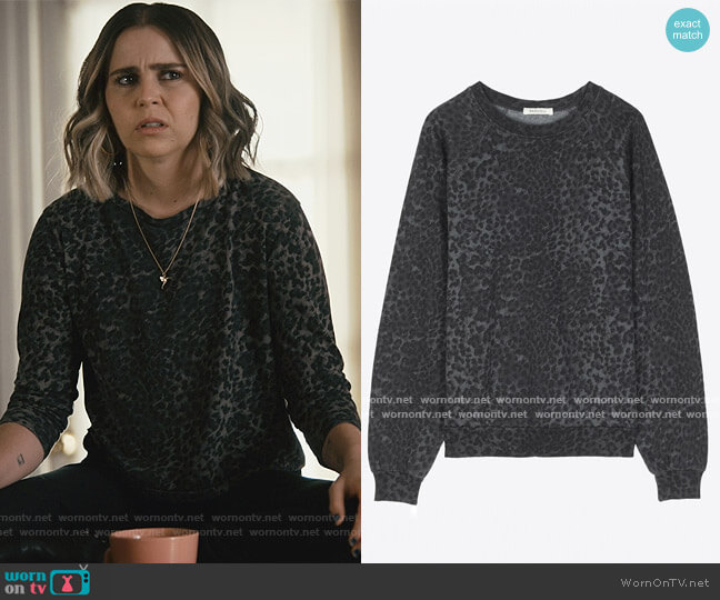 Ragdoll LA Oversized Sweatshirt in Anthracite Leopard worn by Annie Marks (Mae Whitman) on Good Girls