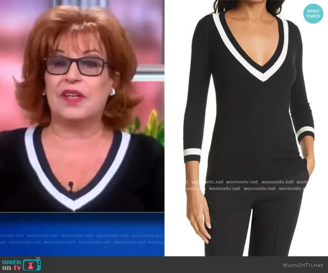 L'Agence Axelle V-Neck Knit Top worn by Joy Behar on The View