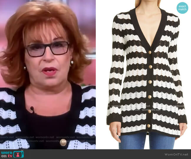L'Agence Joan Striped Cardigan worn by Joy Behar on The View