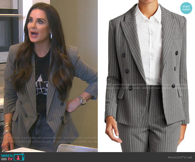 L'Agence Kenzie Double-Breasted Blazer worn by Kyle Richards on The Real Housewives of Beverly Hills