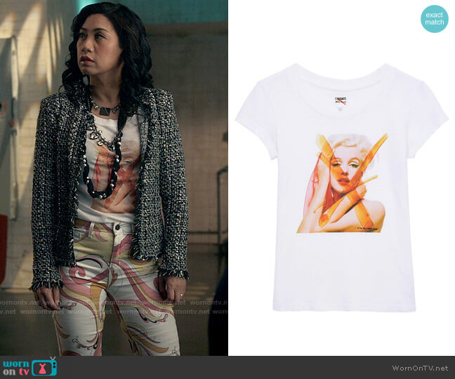 L'Agence Cory Marilyn Monroe Graphic Tee worn by Melody Bayani (Liza Lapira) on The Equalizer