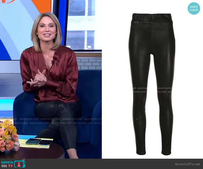 L'Agence High-Rise Fitted Leggings worn by Amy Robach on Good Morning America