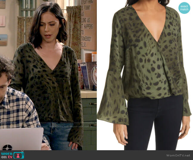 L'Agence Mei Animal Print Blouse worn by Adriana (Rosa Salazar) on B Positive