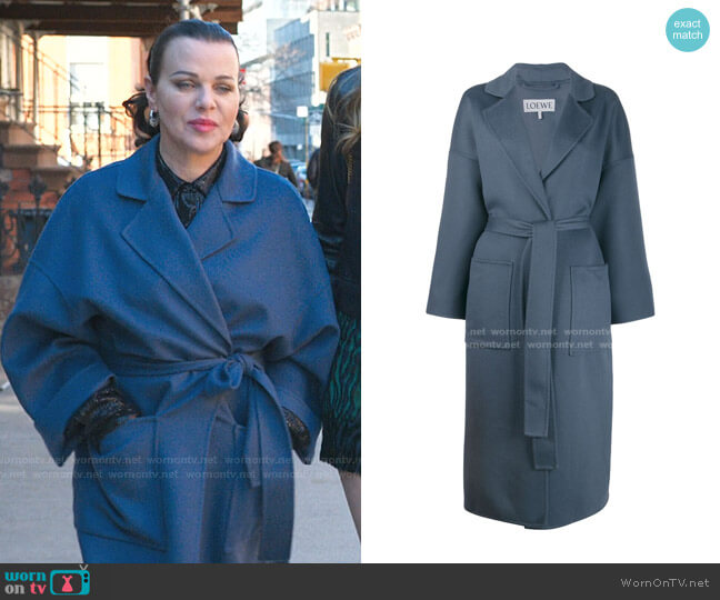 Loewe Belted Wrap Coat worn by Maggie (Debi Mazar) on Younger