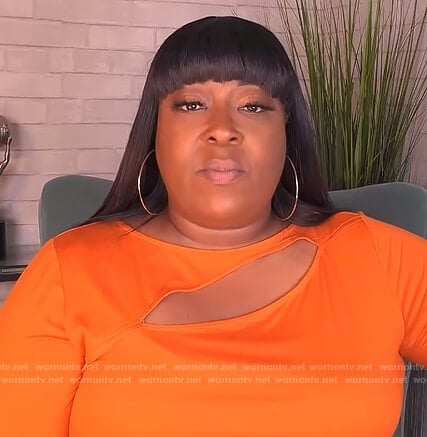 Loni’s orange cutout top on The Real