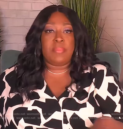 Loni’s printed wrap jumpsuit on The Real