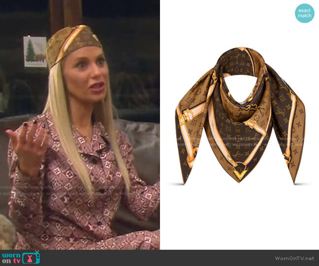 Louis Vuitton Monogram Silk Scarf worn by Dorit Kemsley on The Real Housewives of Beverly Hills
