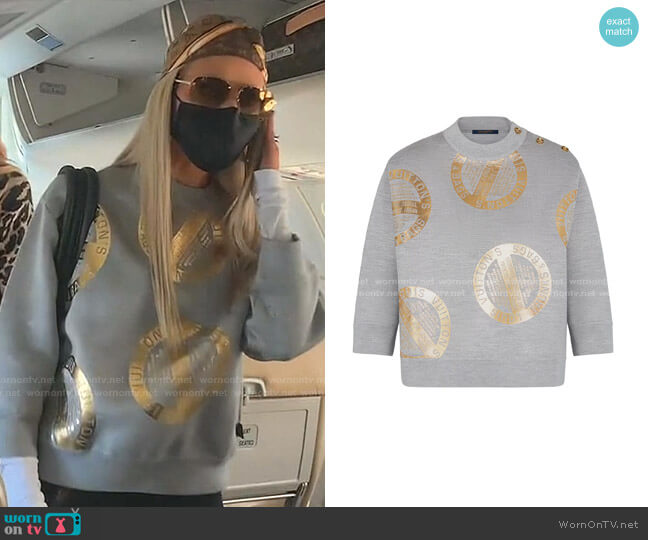Louis Vuitton Signature Three Quarter Sleeved Sweater worn by Dorit Kemsley on The Real Housewives of Beverly Hills