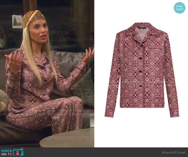 Louis Vuitton Since 1854 Pajama Top worn by Dorit Kemsley on The Real Housewives of Beverly Hills