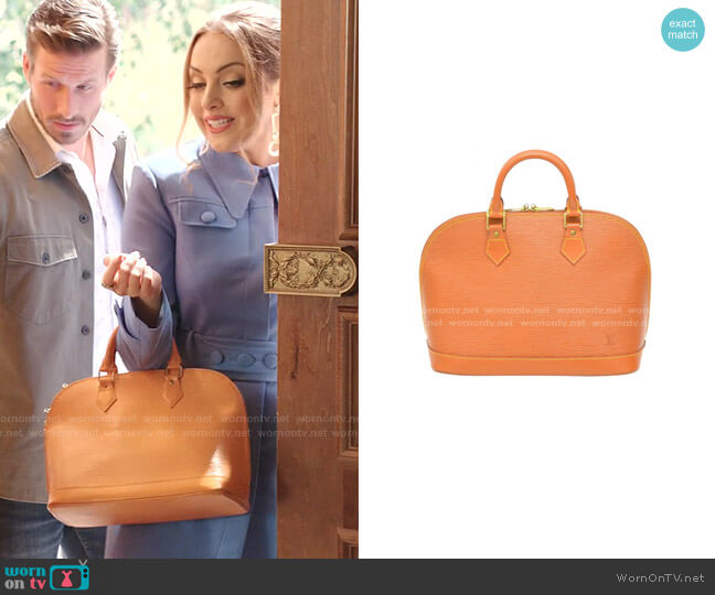 Louis Vuitton Alma Leather Handbag worn by Fallon Carrington (Elizabeth Gillies) on Dynasty