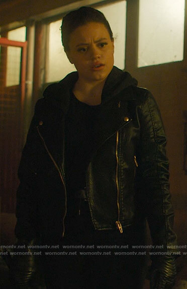 Maggie’s leather moto jacket on Charmed