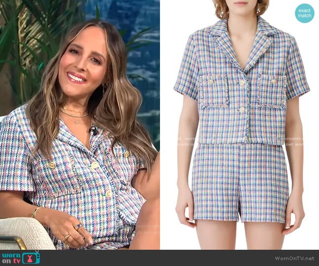Maje Zam Tweed Shorts worn by Lilliana Vazquez on E! News
