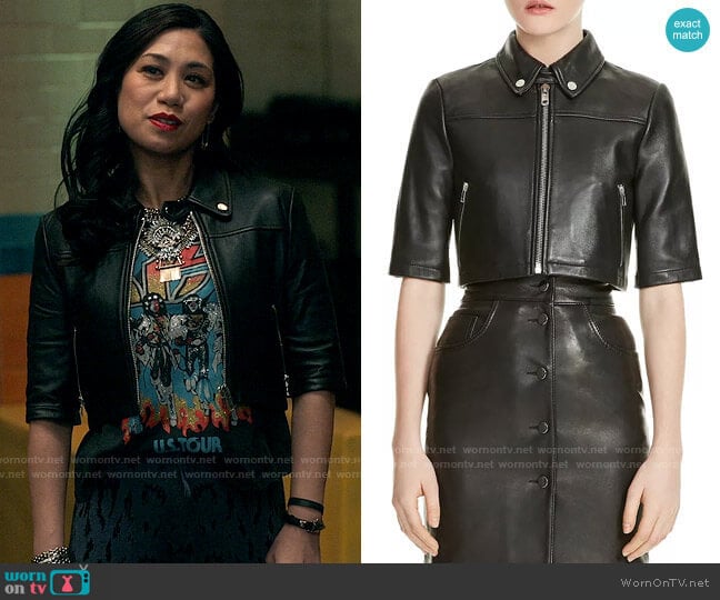 Maje Brittany Jacket worn by Melody Bayani (Liza Lapira) on The Equalizer