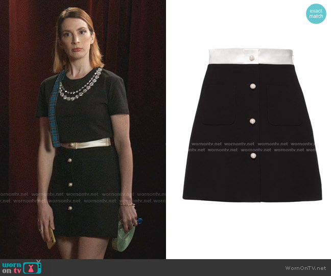 Miu Miu Cady A-line Skirt worn by Lauren (Molly Bernard) on Younger