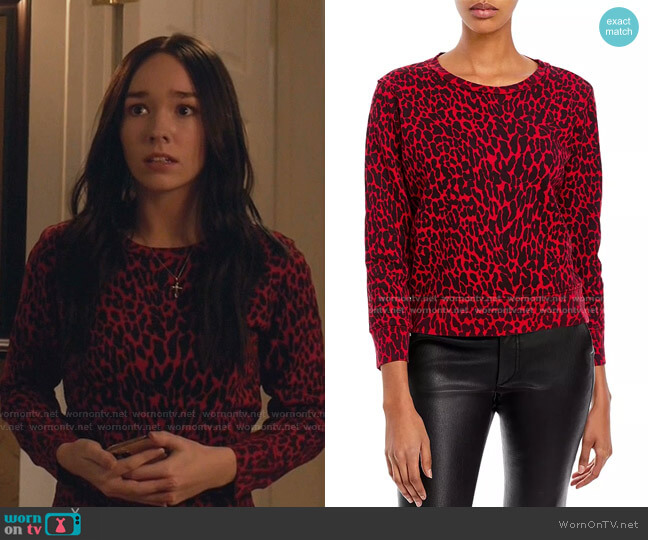 Mother The Koozie Cotton Printed Sweatshirt worn by Angelina Meyer (Holly Taylor ) on Manifest