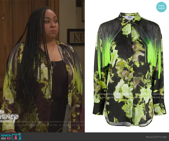MSGM Floral Fringe Blouse worn by Raven Baxter (Raven-Symoné) on Ravens Home