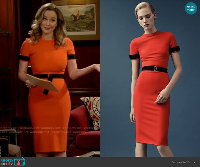 Mugler Resort 2015 Belted Sheath Dress worn by Donna Logan (Jennifer Gareis) on The Bold and the Beautiful