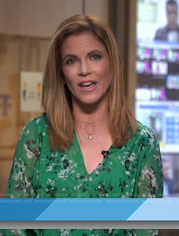 Natalie’s green floral wrap dress on Today