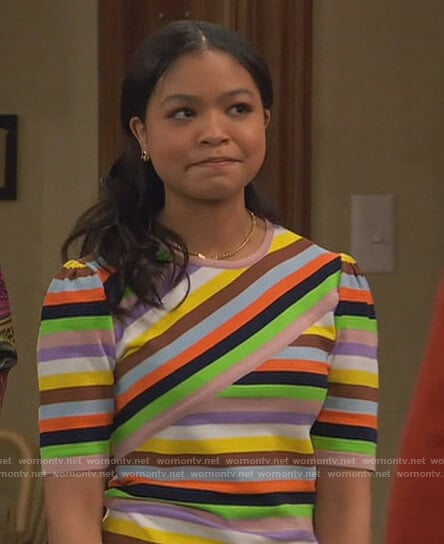 Nia’s stripe knit top on Ravens Home