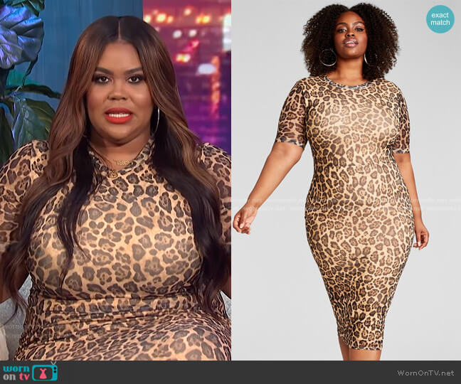 Nina Parker Trendy Plus Size Mesh Midi Dress worn by Nina Parker on E! News