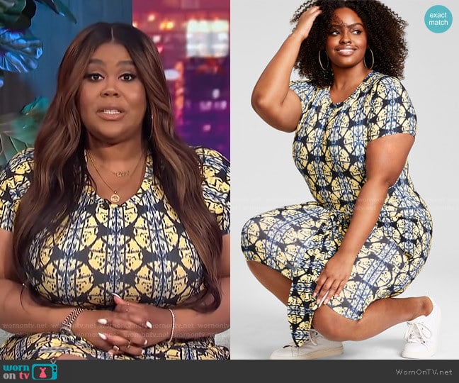 Nina Parker Trendy Plus Size Tie-Front Dress worn by Nina Parker on E! News