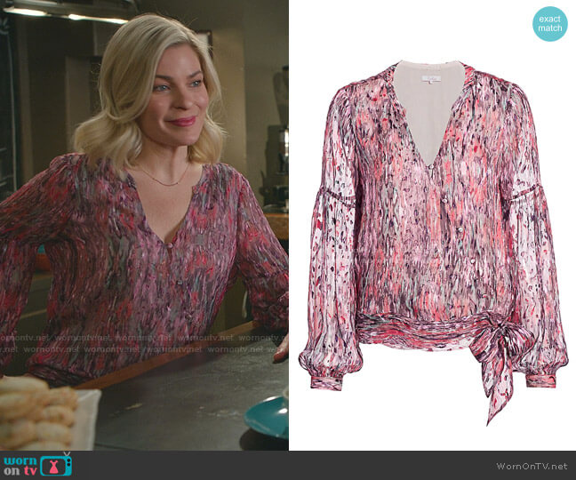 Parker Niko Batik-Print Blouse worn by Stephanie Borden (Kylee Evans) on Good Witch